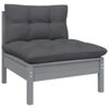 vidaXL 8-tlg. Garten-Lounge-Set mit Kissen Grau Massivholz Kiefer