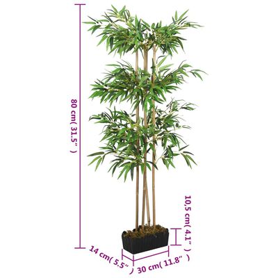vidaXL Bambusbaum Künstlich 380 Blätter 80 cm Grün