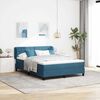vidaXL Boxspringbett mit Kopfteil Dunkelblau 140 x 190 cm Samt