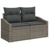 vidaXL Garten-Sofa-Set mit Speicher 7 pcs Grau Poly Rattan