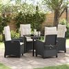 vidaXL Garten Essgruppe mit Kissen 5 pcs Schwarz Poly-Rattan