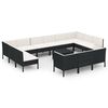 vidaXL 14-tlg. Garten-Lounge-Set mit Auflagen Poly Rattan Schwarz