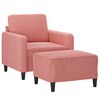 vidaXL Sessel mit Hocker Rosa 60 cm Samt