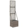 vidaXL Gartenpflanzer mit Gitter Grau 35 x 30 x 135 cm Poly-Rattan