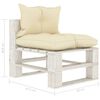 vidaXL 6-tlg. Garten-Lounge-Set Paletten mit Kissen in Creme Holz