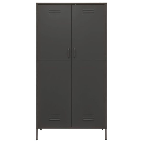 vidaXL Kleiderschrank Anthrazit 90x50x180 cm Stahl
