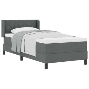 vidaXL Boxspringbett mit Matratze Dunkelgrau 200 x 90 cm Polyester