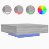 vidaXL Couchtisch mit LED-Leuchten Grau Sonoma 100x100x31 cm