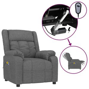 vidaXL Massagesessel Elektrisch Dunkelgrau Stoff