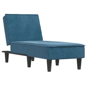 vidaXL Chaiselongue Blau Samt