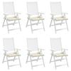 vidaXL Gartenstuhl-Kissen 6 Stk. Creme 50x50x2 cm Oxford-Gewebe