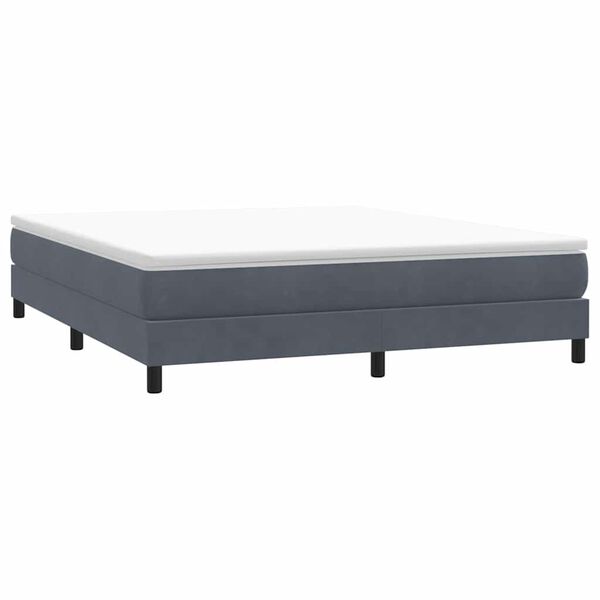 vidaXL Boxspringbett ohne Matratze Dunkelgrau 180x210 cm Samt