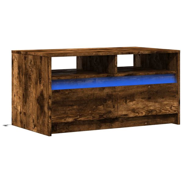 vidaXL LED-Couchtisch R&auml;uchereiche Holzwerkstoff