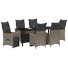vidaXL Garten Essgruppe mit Kissen 7 pcs Grau Poly-Rattan