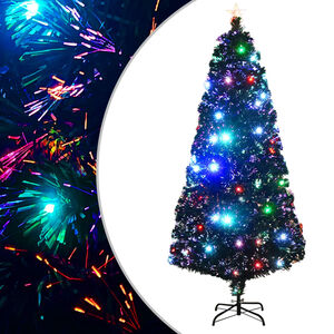vidaXL Vorbeleuchteter Weihnachtsbaum mit St&auml;nder und LED 180 cm Glasfaser