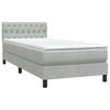 vidaXL Boxspringbett mit Matratze & LED Hellgrau 90x220 cm Samt
