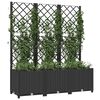 vidaXL Garten-Pflanzgef&auml;&szlig; mit Spalier Schwarz 120 x 40 x 136 cm PP