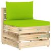 vidaXL 4-Sitzer Outdoor-Sofa mit Kissen Gr&uuml;n Impr&auml;gniertes Holz