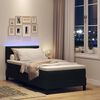 vidaXL Boxspringbett mit Matratze mit LED Schwarz 90 x 190 cm Stoff