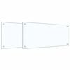 vidaXL K&uuml;chenr&uuml;ckwand 2 stk. Transparent 90 x 40 cm Geh&auml;rtetes Glas