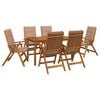 vidaXL 7-Piece Garden Dining Set Natur Massivholz Akazie
