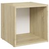 vidaXL 3-tlg. TV-Schrank-Set Wei&szlig; Sonoma-Eiche Holzwerkstoff