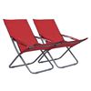 vidaXL Klappbare Strandst&uuml;hle 2 Stk. Stoff Rot
