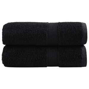 vidaXL Premium Waschhandt&uuml;cher SOLUND 2 St&uuml;ck Schwarz 30x30 cm 600 g/m&sup2;
