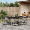 vidaXL Garten Essgruppe 9 pcs Hellgrau Poly-Rattan