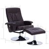 vidaXL Massagesessel mit Fußhocker Braun Kunstleder