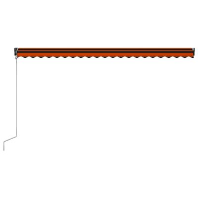 vidaXL Einziehbare Markise mit Windsensor & LED 500x300cm Orange Braun