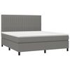vidaXL Boxspringbett mit Matratze Dunkelgrau 160x200 cm Stoff