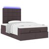 vidaXL Ottoman-Bett mit Matratze & LEDs Dunkelbraun 120x190 cm Stoff