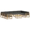 vidaXL Outdoor-Sofagarnitur mit Kissen 10 pcs Wei&szlig; und Anthrazit