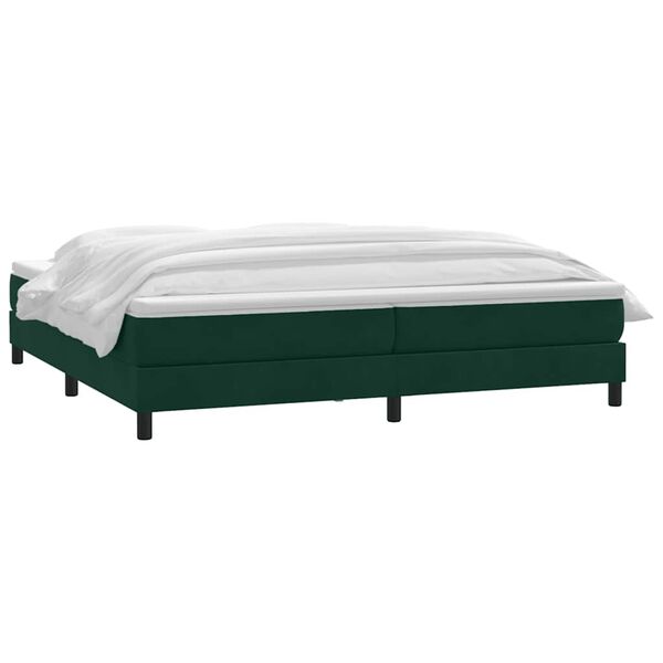 vidaXL Boxspringbett mit Matratze Dunkelgr&uuml;n 180x220 cm Samt