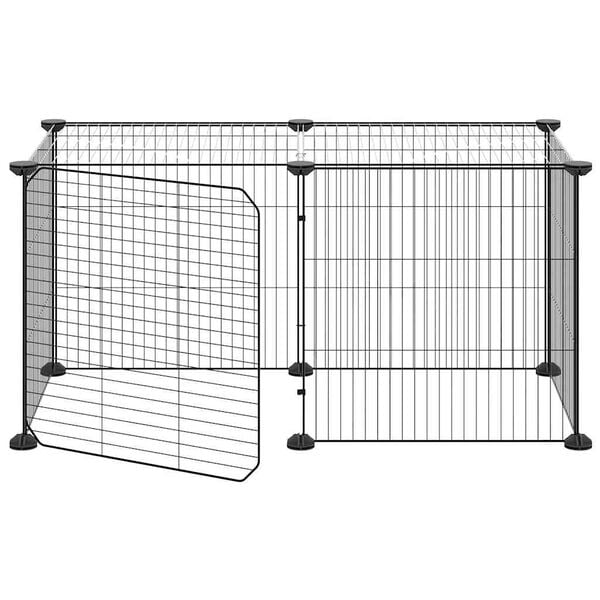 vidaXL 8-tlg. Haustierkäfig mit Tür Schwarz 35x35 cm Stahl