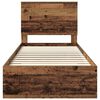vidaXL Bettrahmen mit Kopfteil Altholz 90 x 190 cm Holzwerkstoff