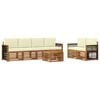 vidaXL Outdoor-Sofagarnitur 7 pcs Natur und Creme Massivholz Akazie