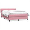 vidaXL Boxspringbett mit Matratze Rosa 160x210 cm Samt
