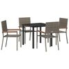 vidaXL Garten Essgruppe 5 Stk. Grau Poly-Rattan