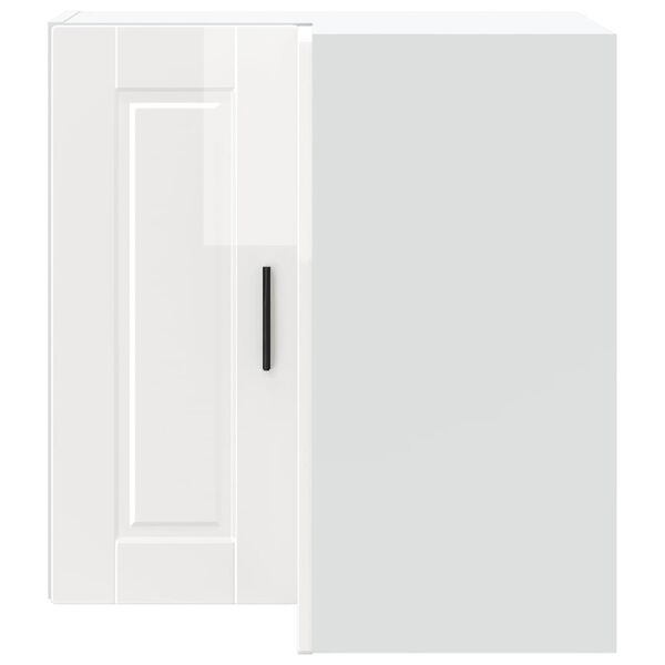vidaXL Küchen-Eckhängeschrank Porto Hochglanz-Weiß Holzwerkstoff