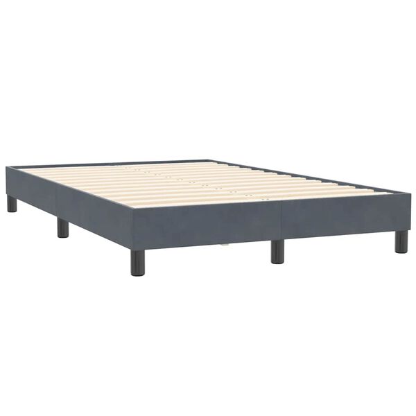 vidaXL Boxspringbett mit Matratze Dunkelgrau 120x210 cm Samt