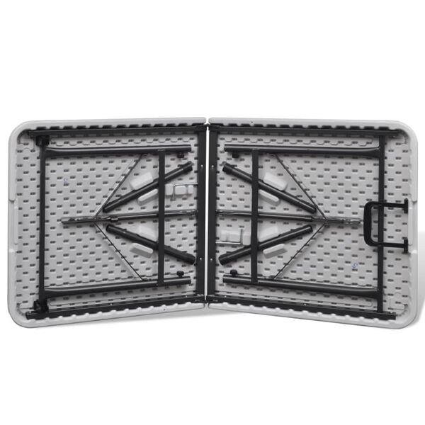 vidaXL Gartentisch Klappbar 122 cm HDPE Wei&szlig;