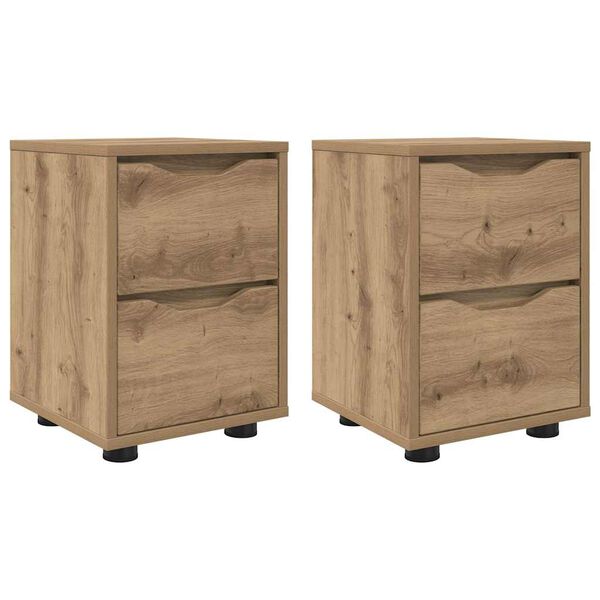 vidaXL Nachttische 2 pcs Artisan-Eiche 30,5 x 30 x 43 cm Holzwerkstoff
