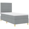 vidaXL Boxspringbett mit Matratze Hellgrau 90 x 190 cm Stoff