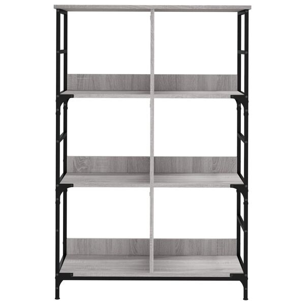 vidaXL Bücherregal Grau Sonoma 78,5x33x117,5 cm Holzwerkstoff