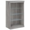 vidaXL Sideboard mit LED-Leuchten Grau Sonoma 181,5x37x100 cm