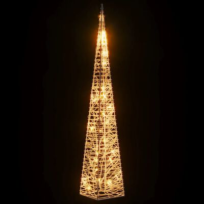vidaXL Leuchtkegel Weihnachtsdekoration 30 LEDs Warmweiß 60 cm Acryl