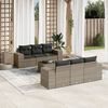 vidaXL 7-tlg. Garten-Sofagarnitur mit Kissen Grau Poly Rattan