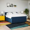 vidaXL Boxspringbett mit Matratze Blau 180x200 cm Stoff